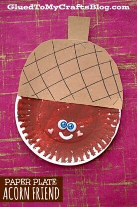 Paper Plate Acorn Friend {Kid Craft}