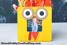 Handprint Turkey Wooden Frame - Thanksgiving Kid Craft