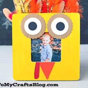 Handprint Turkey Wooden Frame - Thanksgiving Kid Craft