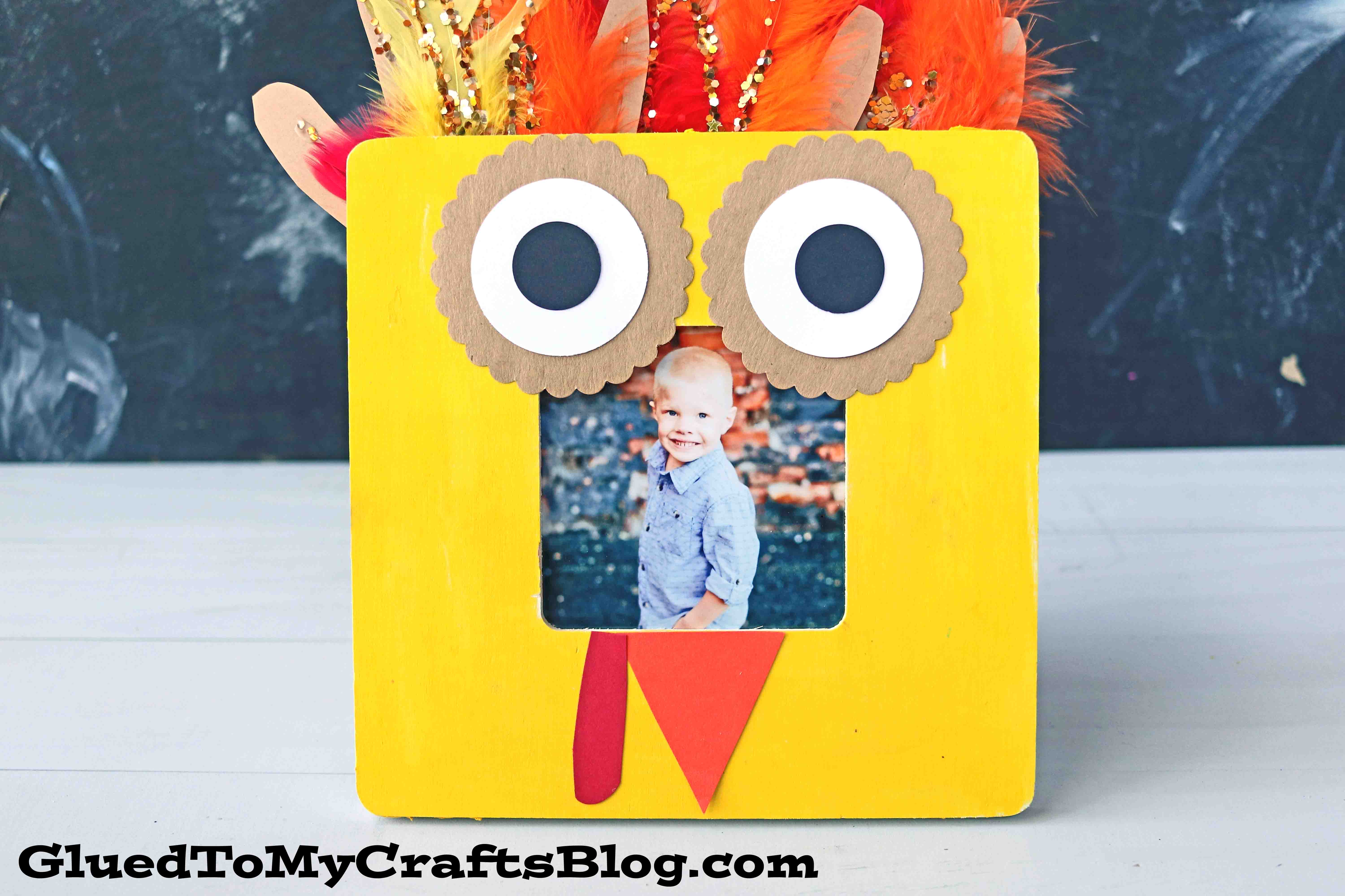 Handprint Turkey Wooden Frame - Thanksgiving Kid Craft