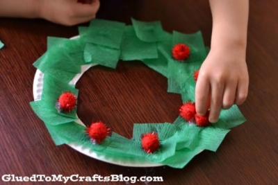 Paper Plate Christmas Wreath - Kid Craft Idea