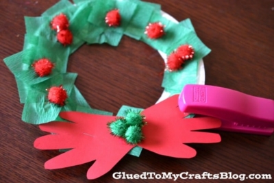 Paper Plate Christmas Wreath - Kid Craft Idea