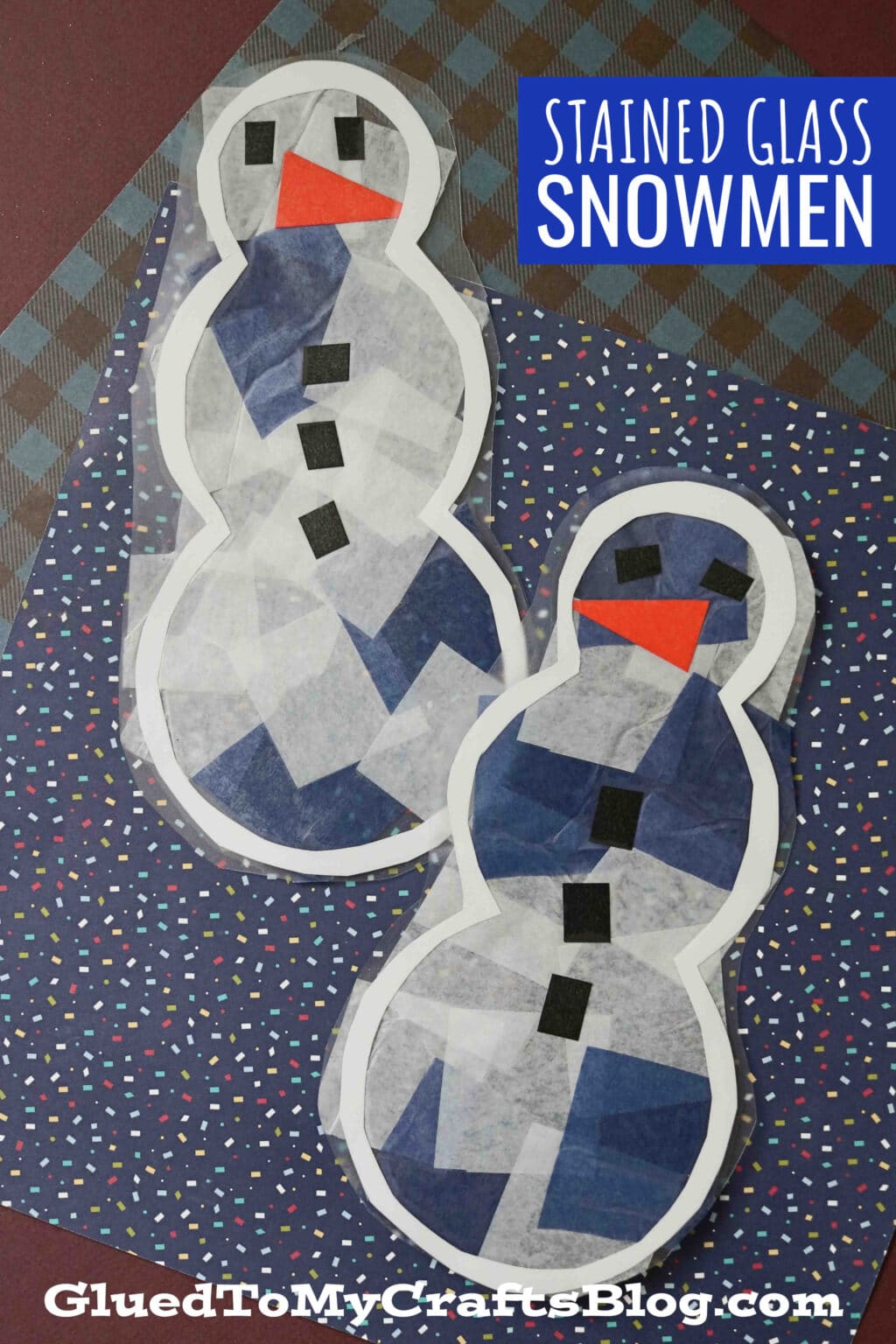 Stained Glass Snowmen Winter Craft