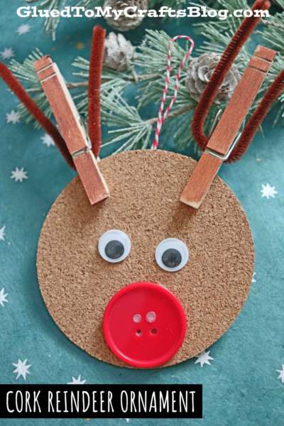 DIY Cork Reindeer Ornament For The Christmas Tree