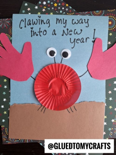 HANDPRINT CRAB CLAWING INTO A NEW YEAR