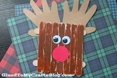 Handprint & Popsicle Stick Reindeer