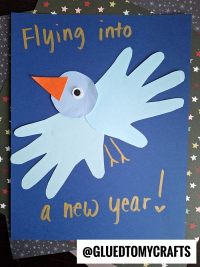 HANDPRINT BIRD - FLYING INTO A NEW YEAR