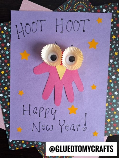 HANDPRINT NEW YEAR'S EVE OWL