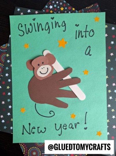 SWIMING INTO A NEW YEAR MONKEY KEEPSAKE