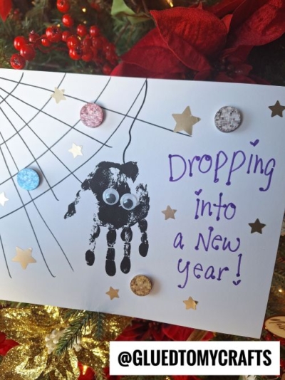 SPIDER DROPPING INTO A NEW YEAR KEEPSAKE