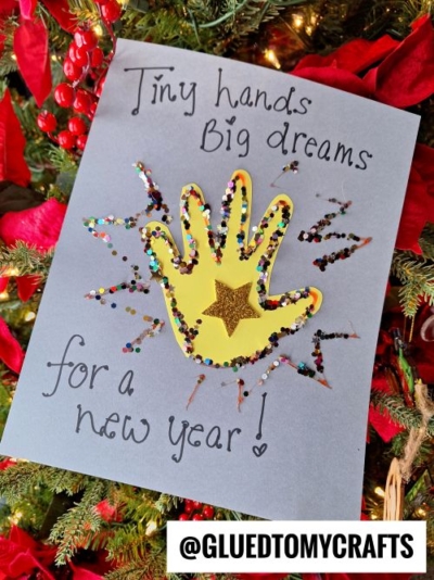 Handprint "Tiny Hands Big Dreams For The New Year" Keepsake