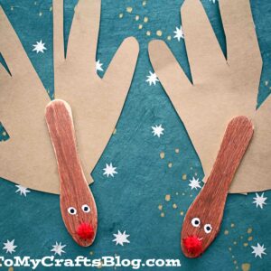Scoop Stick Reindeer Puppets - Kid Craft