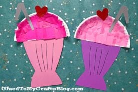 Paper Plate Milkshake - Kid Craft Idea For Valentine's Day