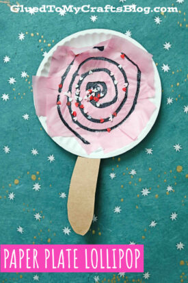 How To Make A Paper Plate Valentine Lollipop - Kid Craft Idea