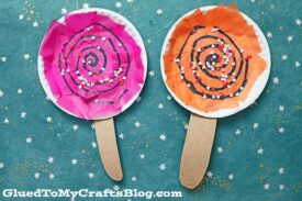 How To Make A Paper Plate Valentine Lollipop - Kid Craft Idea