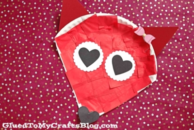 Paper Plate Valentine Fox Craft Idea