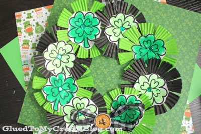 Cupcake Liner St. Patrick's Day Wreath Craft