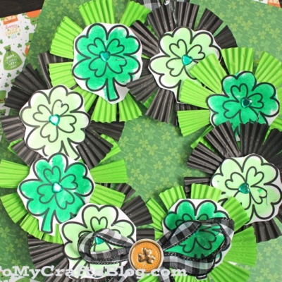 Cupcake Liner St. Patrick's Day Wreath Craft