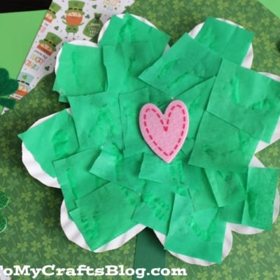 Paper Plate Four Leaf Clover Craft