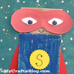 Paper Bag Superhero Kid Craft Idea + Free Mask Printable