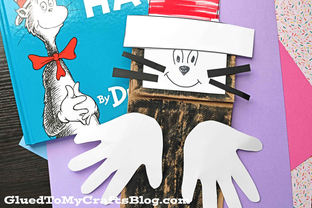 Paper Bag Cat In The Hat Puppet