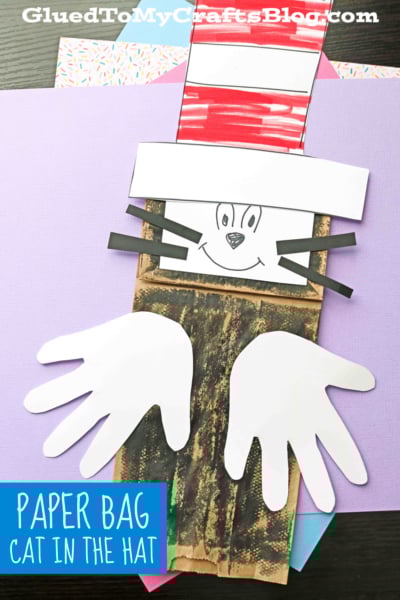 Dr Seuss Paper Bag Cat In The Hat Puppet - Kid Craft