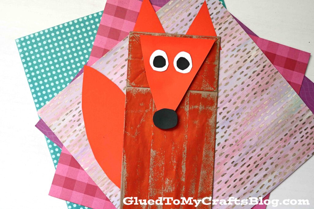 Paper Bag Fox Puppet - Kid Craft Idea