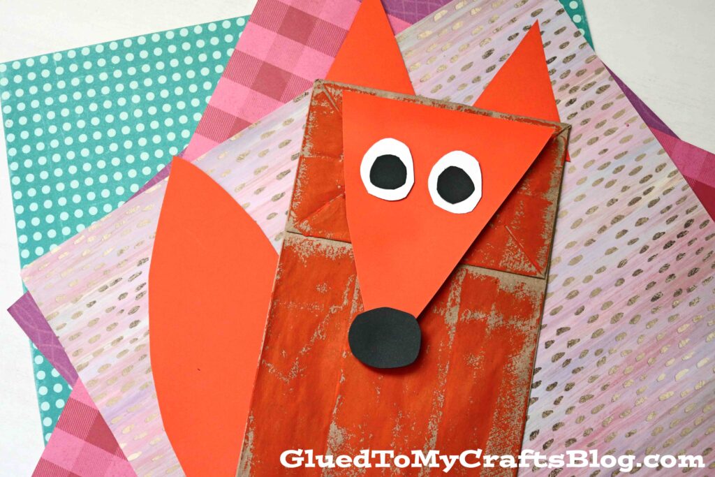 Paper Bag Fox Puppet - Kid Craft Idea