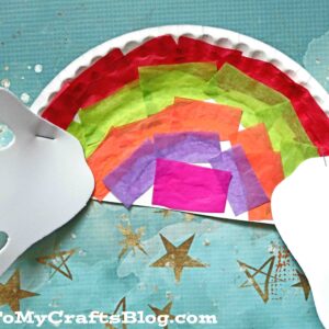 Handprint Cloud & Tissue Paper Rainbow Craft For Kids