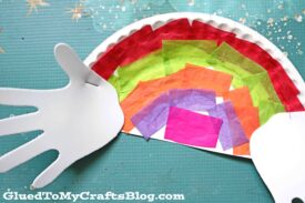 Handprint Cloud & Tissue Paper Rainbow Craft For Kids