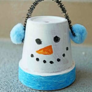 Terra Cotta Pot Snowman - Kid Craft Idea For Winter