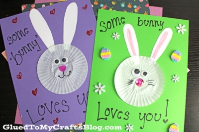 Cupcake Liner Bunny Card Craft Idea For Kids