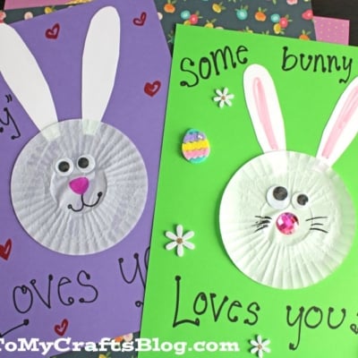 Cupcake Liner Bunny Card Craft Idea For Kids