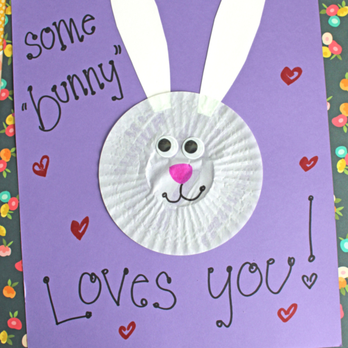 Cupcake Liner Bunny Card Craft Idea For Kids