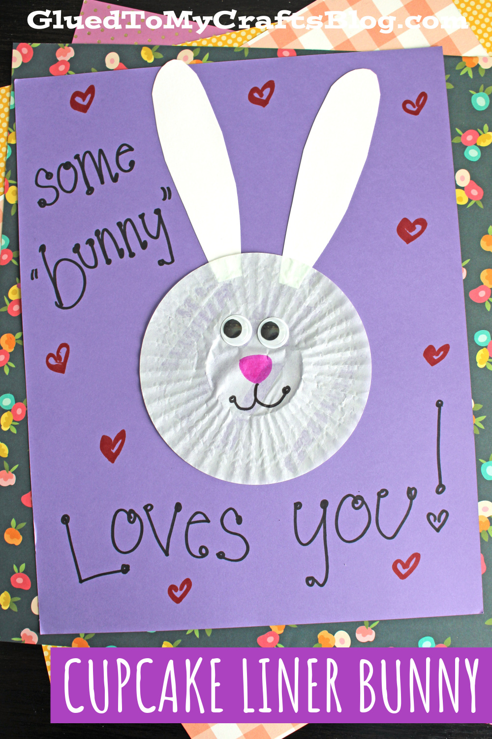 Cupcake Liner Bunny Card Craft Idea For Kids