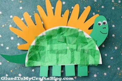 Tissue Paper & Paper Plate Dinosaur