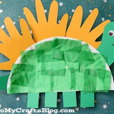 Tissue Paper & Paper Plate Dinosaur