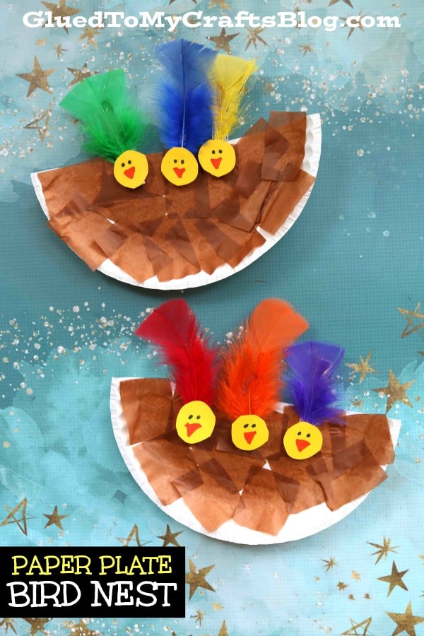 Paper Plate and Clothespin Bird Nest Kid Craft Idea For Spring