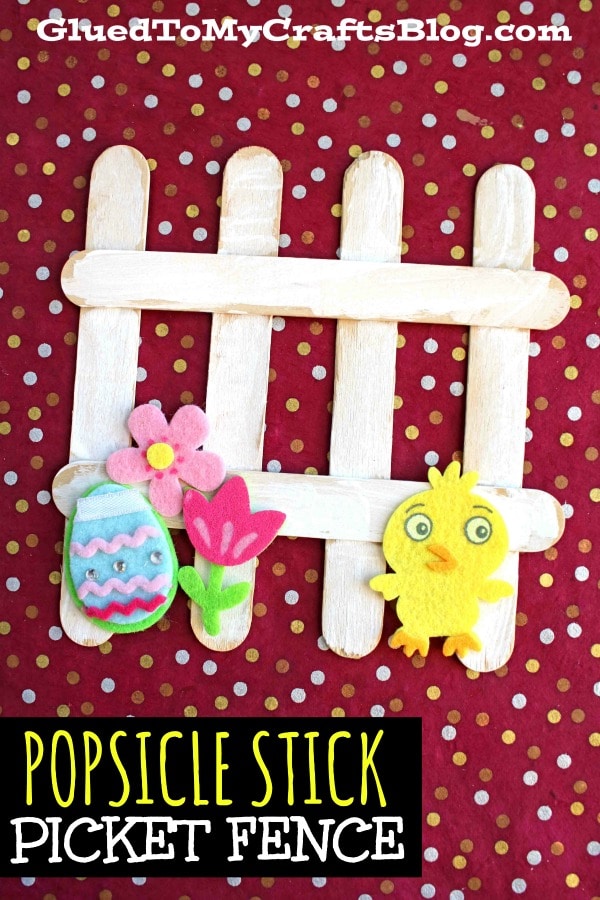 Popsicle Stick Picket Fence Craft Idea For Spring