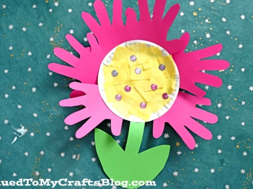 Paper Plate Flower With Handprint Petals
