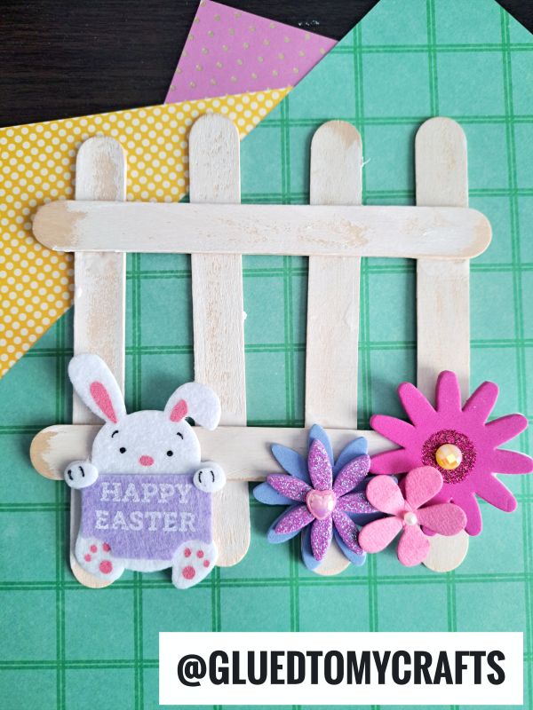 Popsicle Stick Picket Fence Craft Idea For Spring