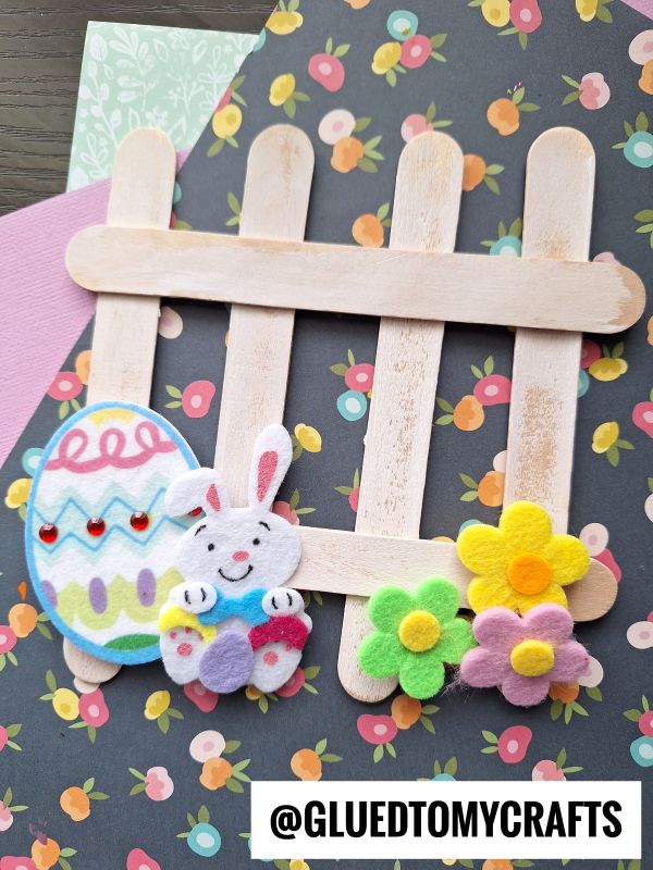 Popsicle Stick Picket Fence Craft Idea For Spring