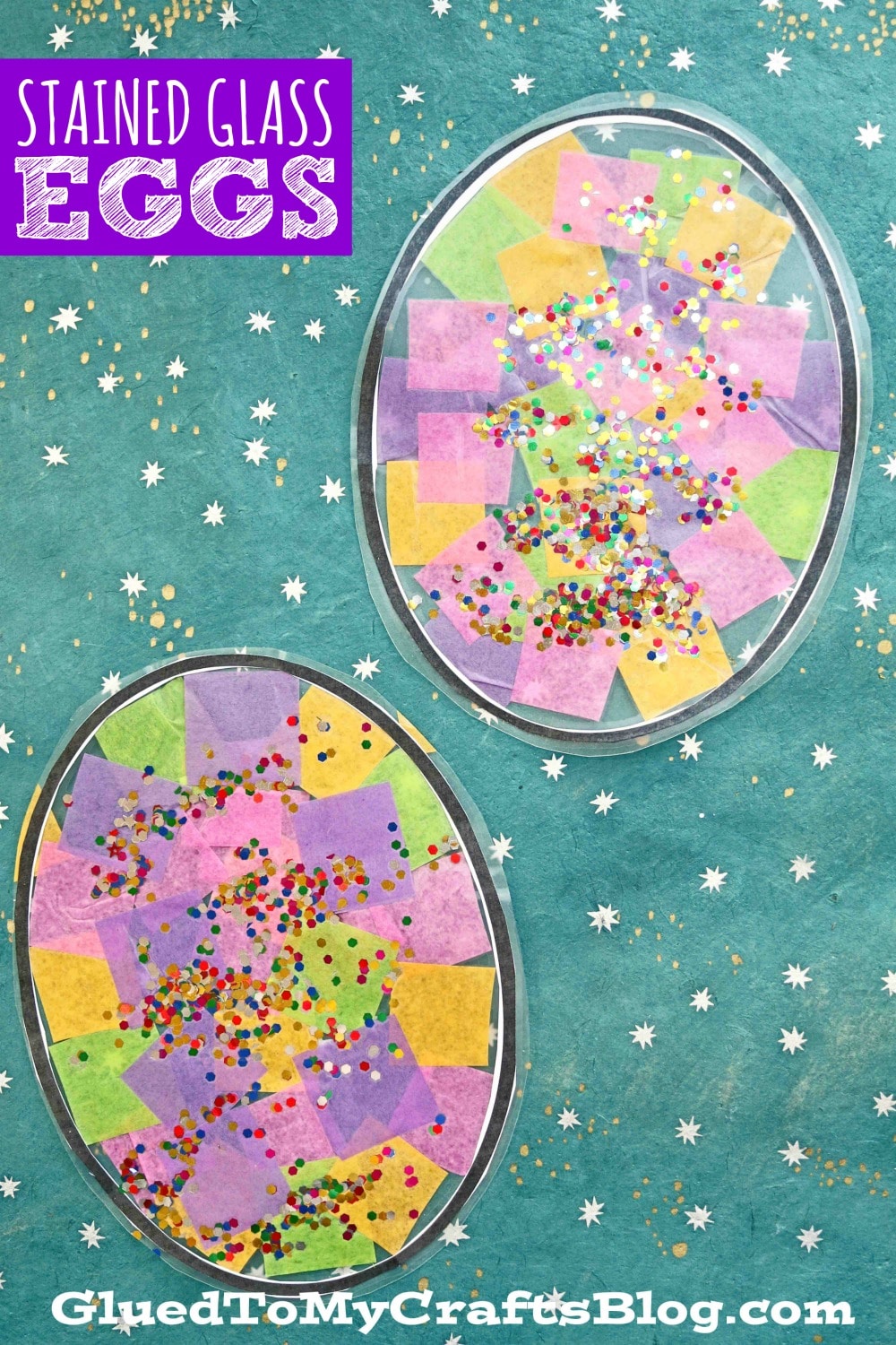 Tissue Paper Stained Glass Eggs