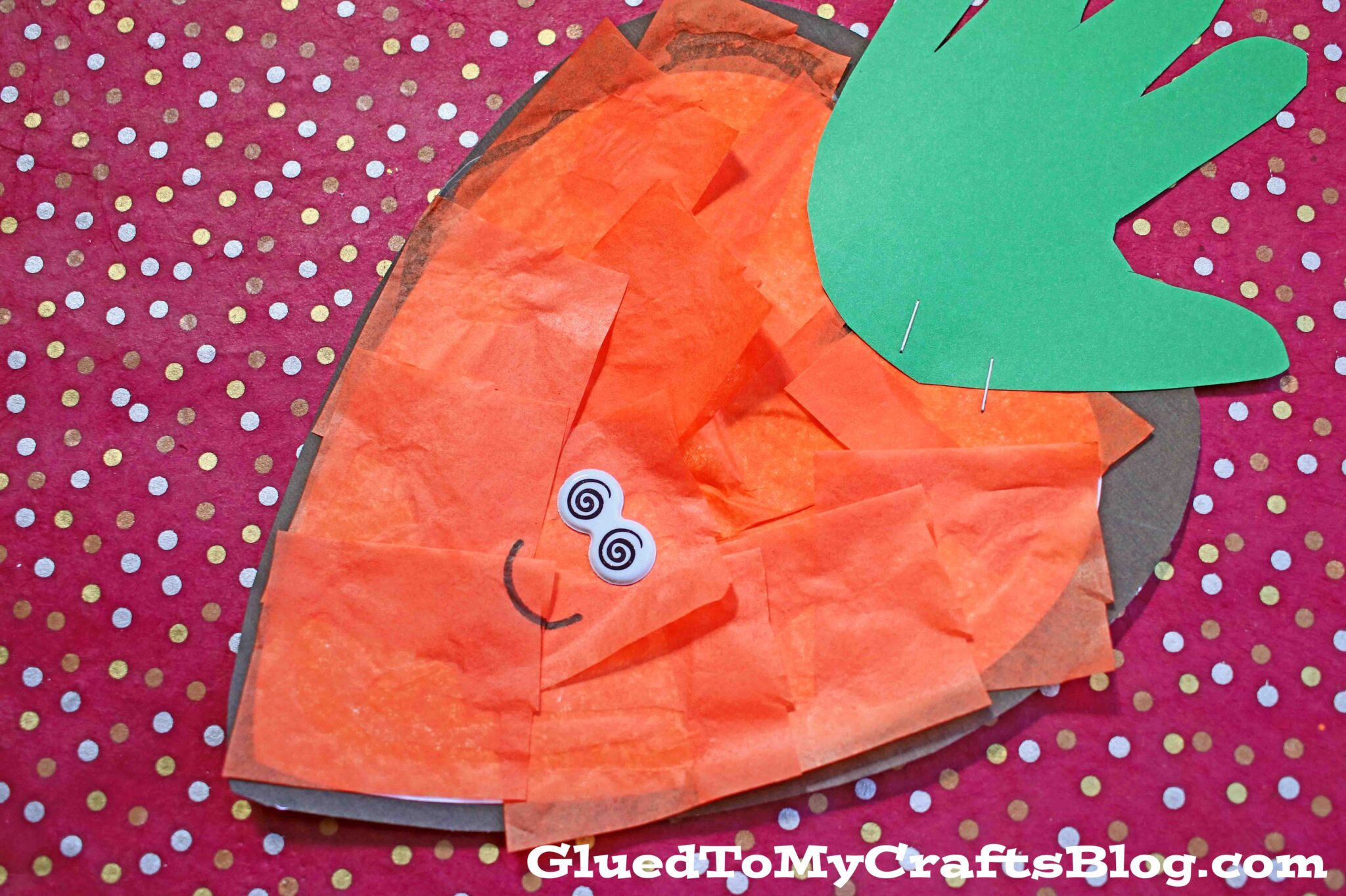 Handprint Tissue Paper Carrot Craft