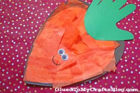Handprint Tissue Paper Carrot {Kid Craft}