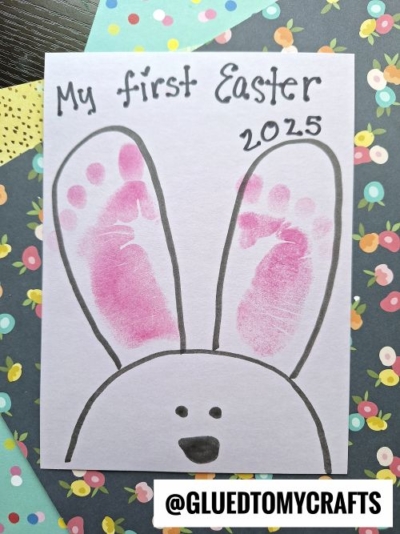 Baby Footprint Bunny - Baby's First Easter