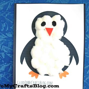 White Cotton Ball Penguin - Kid Craft Tutorial w/Free Printable