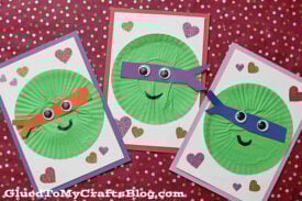 Cupcake Liner Ninja Turtles Card - Kid Craft Idea