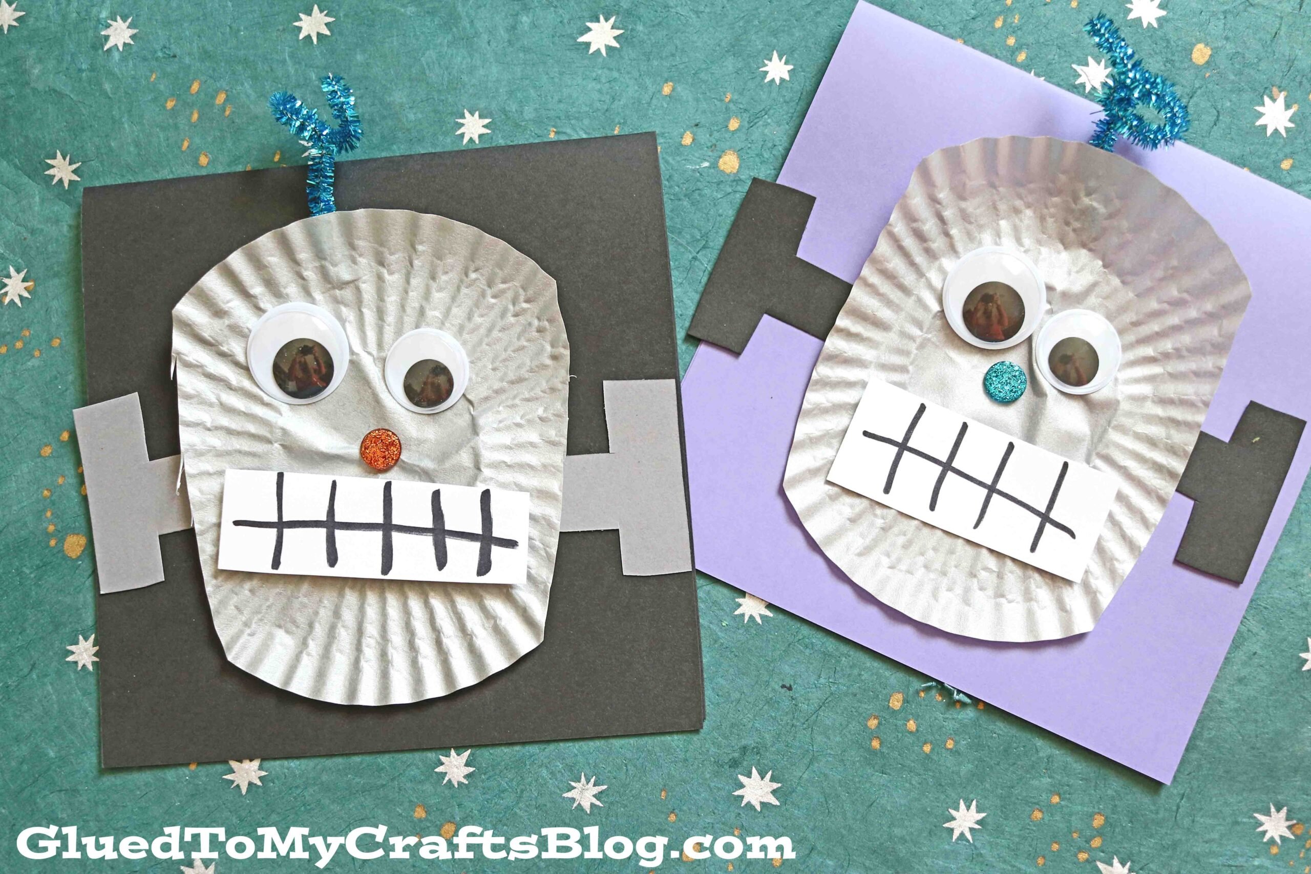 Cupcake Liner Robot Cards - Kid Craft Idea