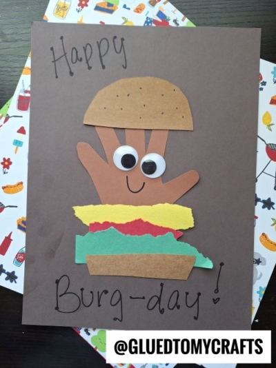 HANDPRINT HAMBURGER - HAPPY BURG-DAY KEEPSAKE